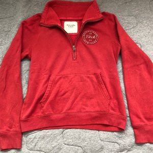 Red A&F Quarter Zip (fits like an S/M)